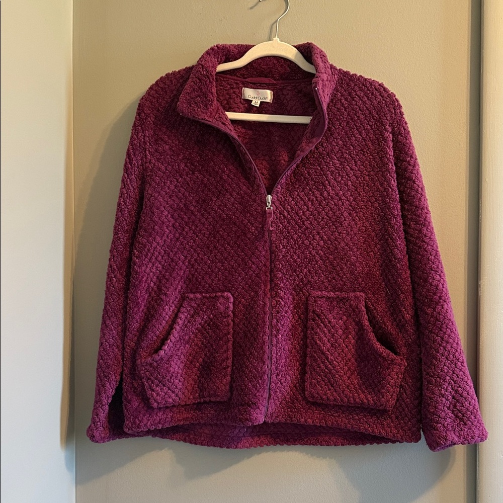 Cuddl Duds Fuzzy raspberry or purple color Jacket